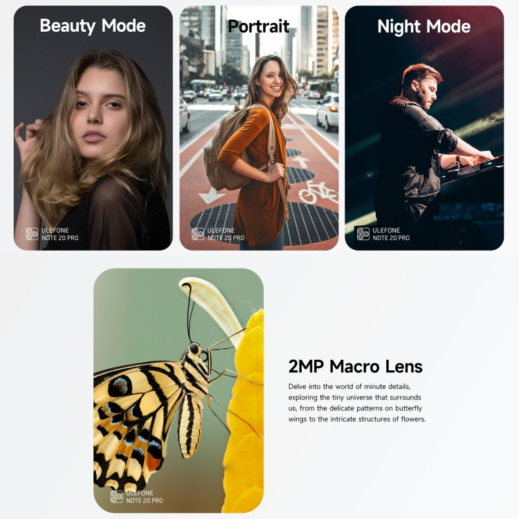 Ulefone Note 20 Pro, 4GB+256GB, Face ID & Side Fingerprint, 6000mAh, 6.75 inch Android 14 Unisoc T606 Octa Core, Network: 4G, Dual SIM, OTG