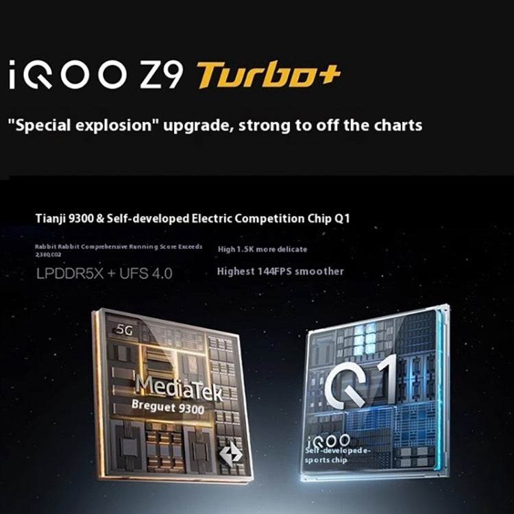 vivo iQOO Z9 Turbo+, 16GB+512GB, 6.78 inch Android 14.0 OriginOS 4 Dimensity 9300+ Octa Core 3.4GHz, OTG, NFC, Network: 5G, Support Google Play, 16GB+512GB