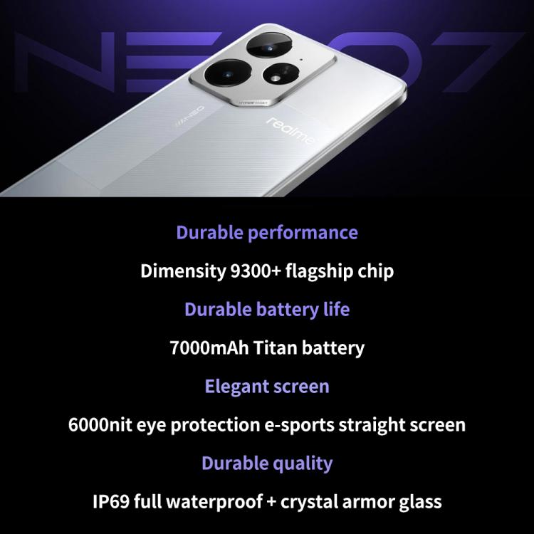 Realme Neo7, 12GB+256GB, 6.78 inch Android 15 / Realme UI 6.0 MediaTek Dimensity 9300+ Octa Core, NFC, Network: 5G, Support Google Play