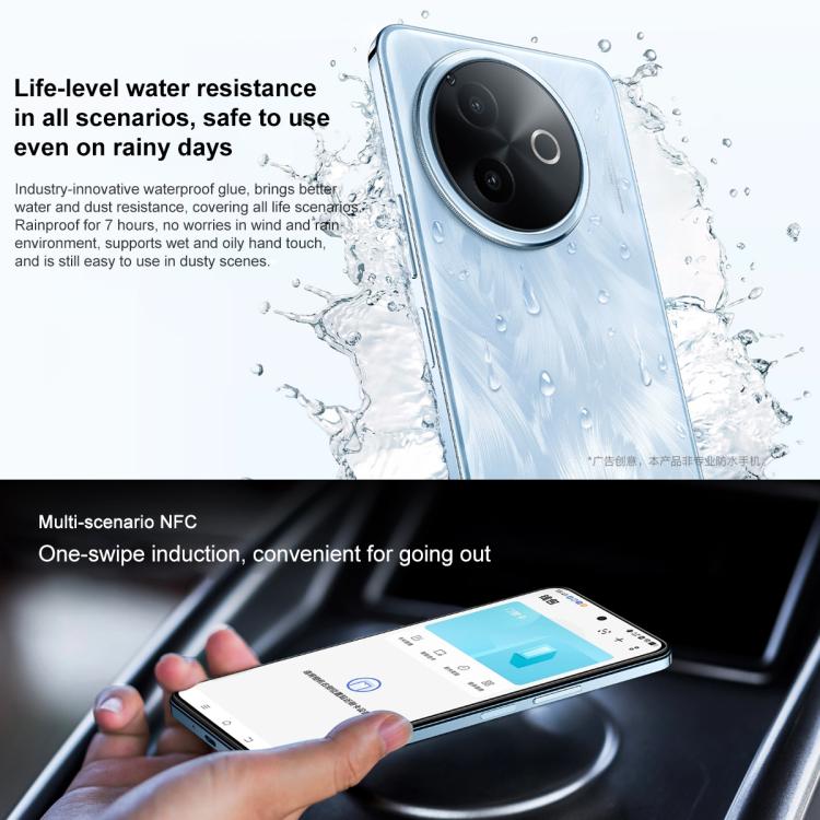 vivo Y300i, 8GB+256GB, Face ID / Side Fingerprint, 6.68 inch Android 15 OriginOS 5 Snapdragon 4 Gen 2 Octa Core, OTG, NFC, Network: 5G, 8GB+256GB