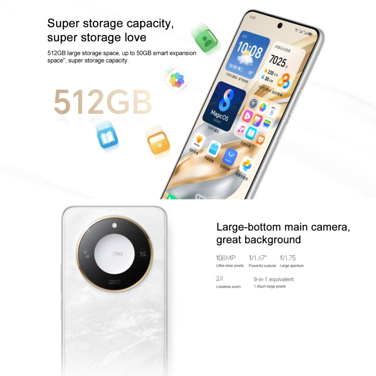Honor X60, 8GB+128GB, Side Fingerprint, 6.8 inch MagicOS 8.0 Dimensity 7025-Ultra Octa Core, Network: 5G, OTG, Not Support Google Play, 8GB+128GB