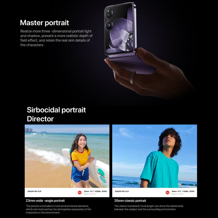 Xiaomi MIX Flip, 12GB+512GB, 6.86 inch + 4.01 inch Xiaomi HyperOS Snapdragon 8 Gen 3 Octa Core 4nm up to 3.3GHz, NFC, Network: 5G, 12GB+512GB