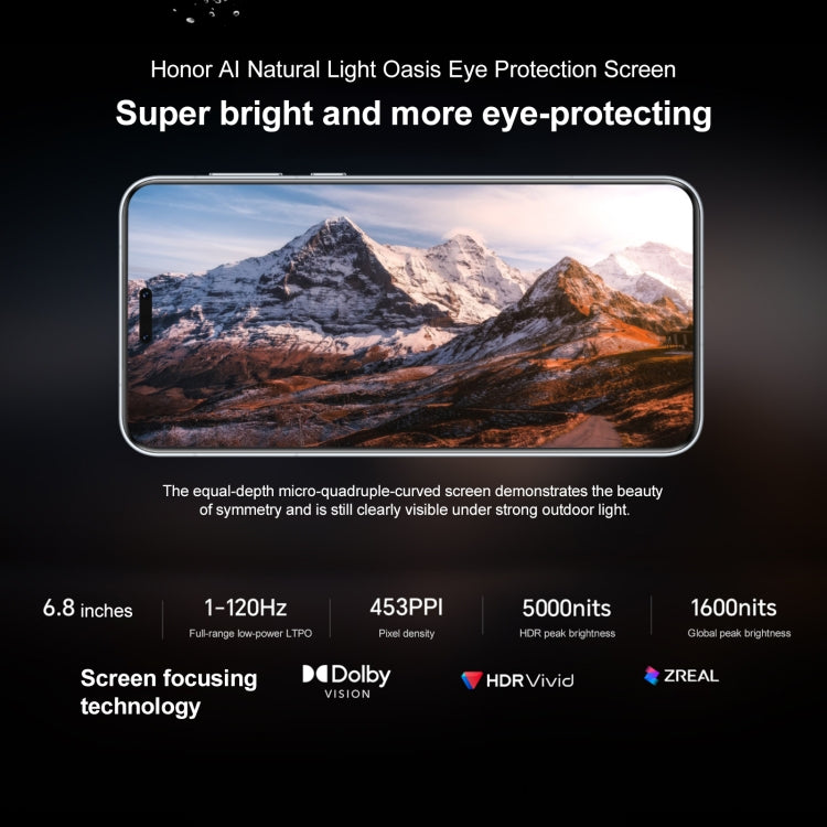 Honor Magic7 Pro, 12GB+256GB, Screen Fingerprint, 6.8 inch MagicOS 9.0 / Android 15 Snapdragon 8 Elite 3nm Octa Core, Network: 5G, NFC, OTG, Not Support Google Play, 12GB+256GB