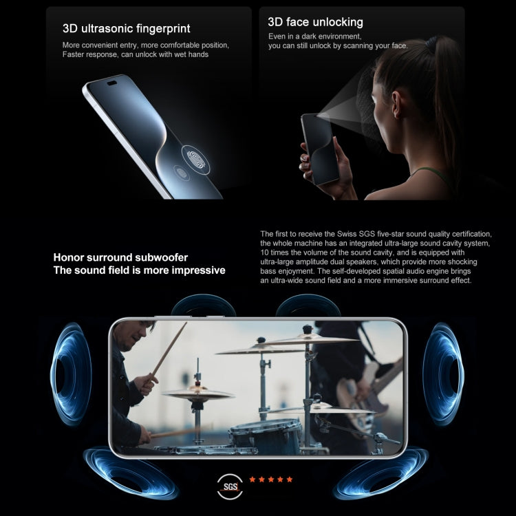 Honor Magic7 Pro, 12GB+256GB, Screen Fingerprint, 6.8 inch MagicOS 9.0 / Android 15 Snapdragon 8 Elite 3nm Octa Core, Network: 5G, NFC, OTG, Not Support Google Play, 12GB+256GB