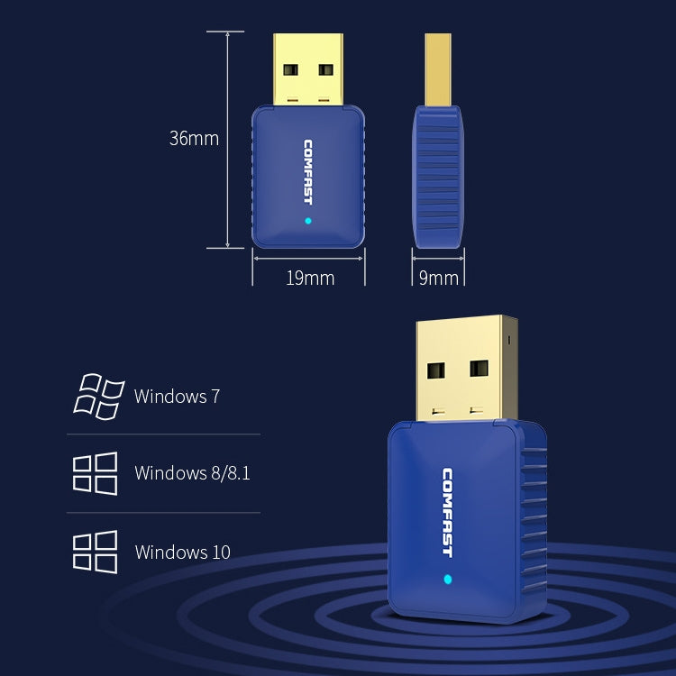 COMFAST CF-726B 650Mbps Dual-band Bluetooth Wifi USB Network Adapter Receiver, CF-726B