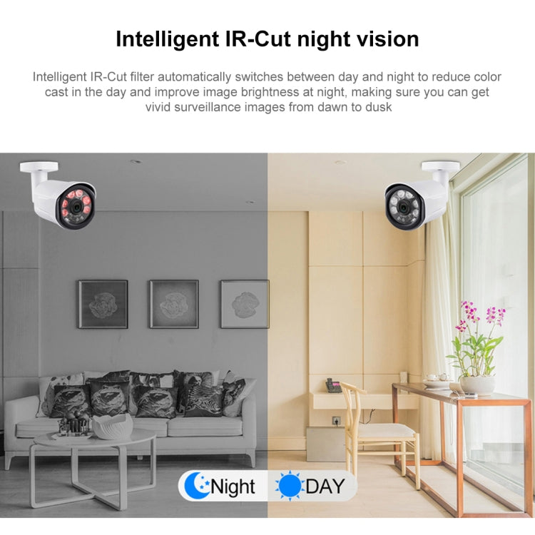 A8B3 / Kit 8CH 1080N Surveillance DVR System and 720P 1.0MP HD Weatherproof Bullet Camera, Support Infrared Night Vision & P2P & Phone Remote Monitor, A8B3 / Kit 8CH White