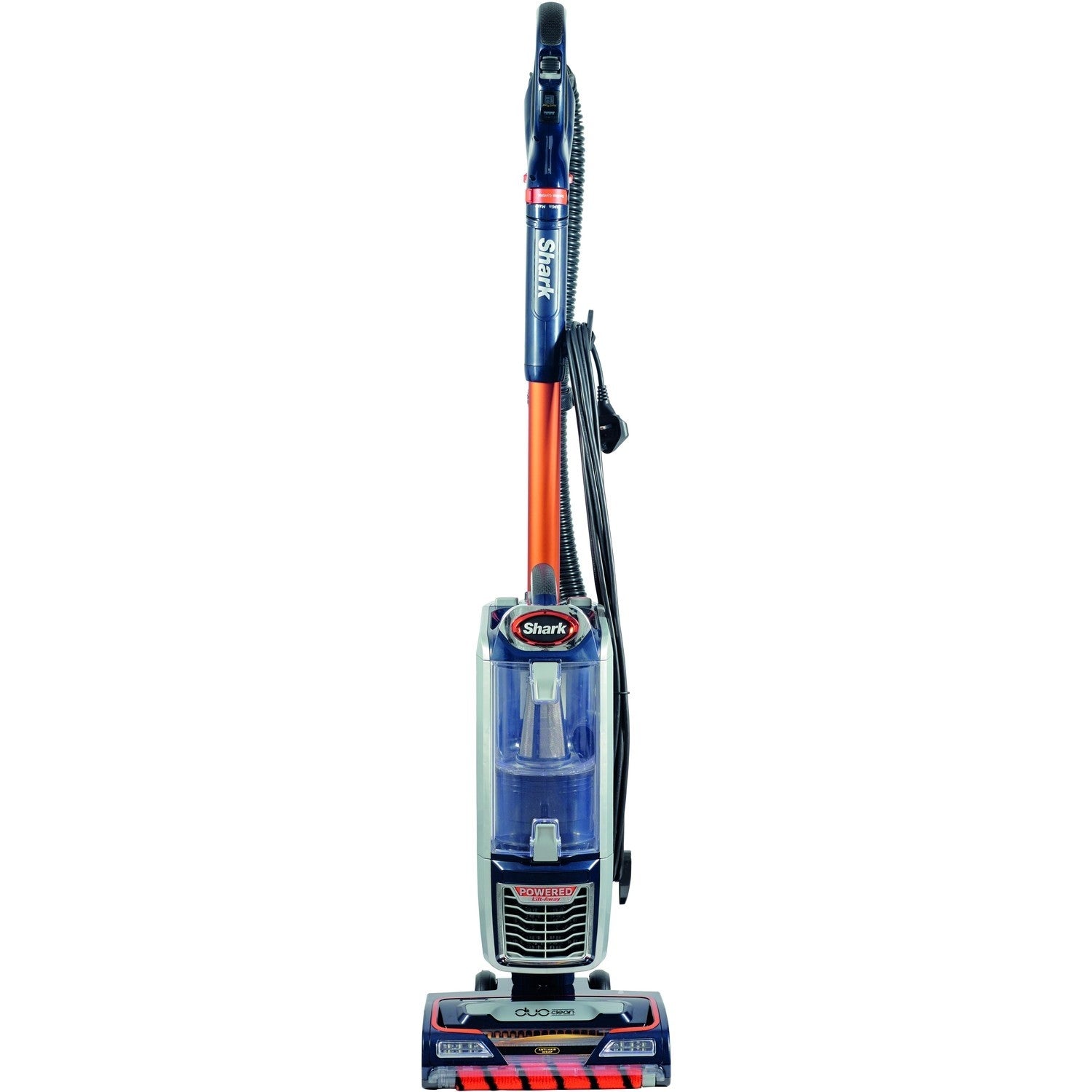 Shark NZ801UKT Anti Hair Wrap Allergy Duoclean Pet Upright Vacuum Cleaner - Navy And Orange