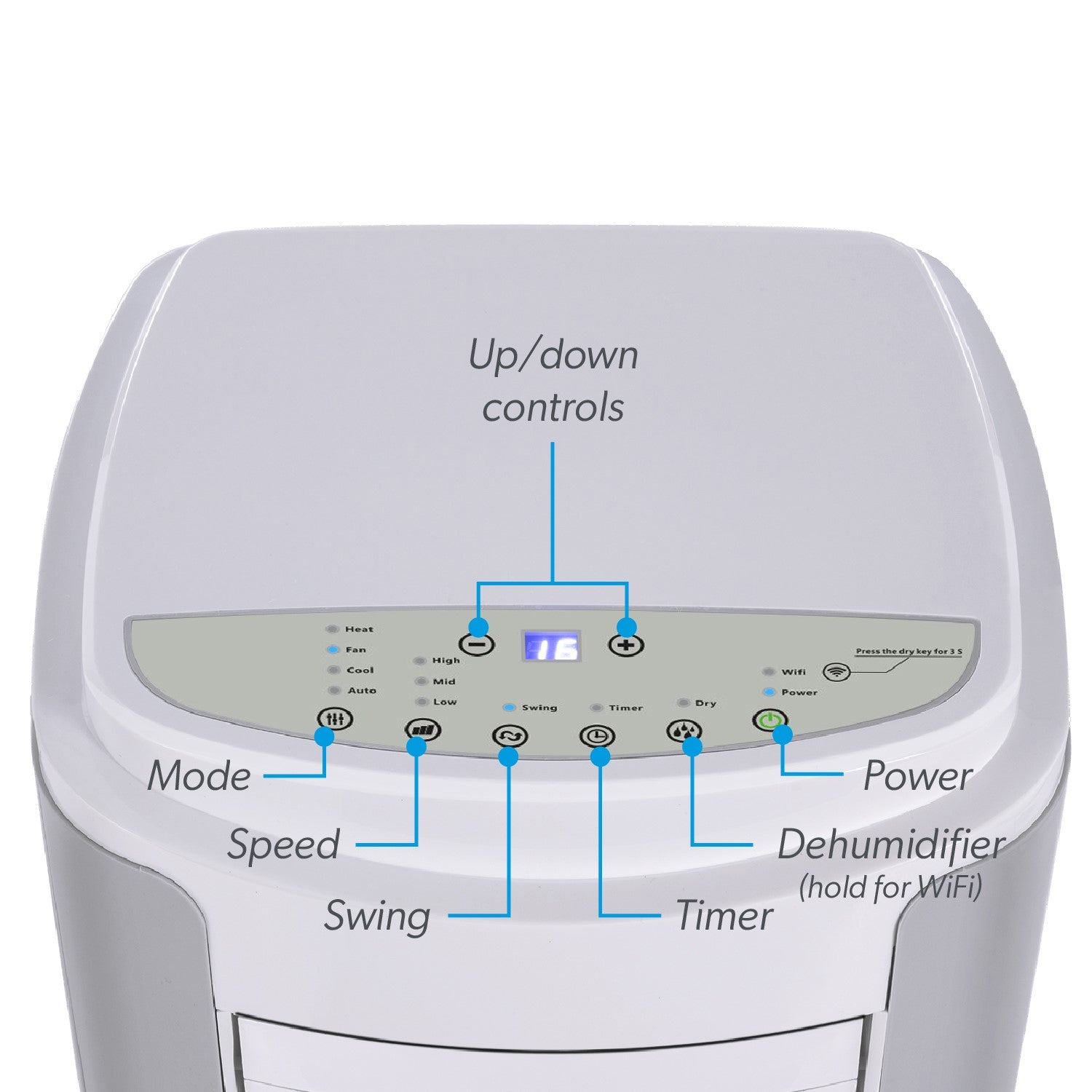 electriQ 14000 BTU Smart Portable Air Conditioner with Heat Pump