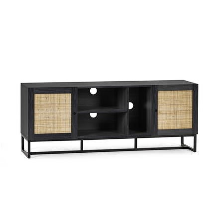 Large Black TV Stand with Storage - TV's up to 64