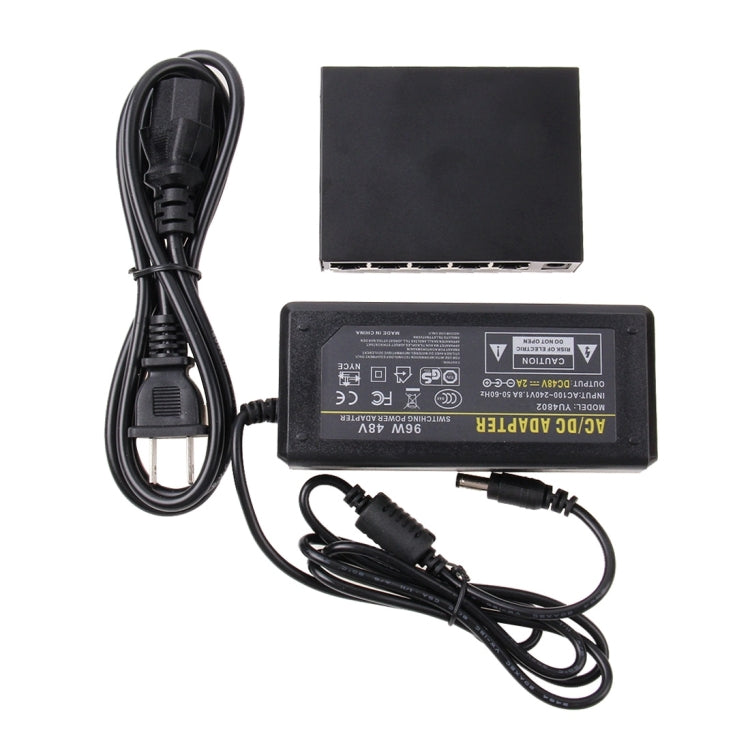 5 Ports 10/100Mbps POE Switch IEEE802.3af Power Over Ethernet Network Switch for IP Camera VoIP Phone AP Devices, 5 Ports Black