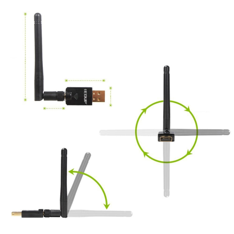 EDUP EP-DB1607 600Mbps 2.4GHz & 5GHz Dual Band Wireless Wifi USB 2.0 Ethernet Adapter Network Card, EP-DB1607