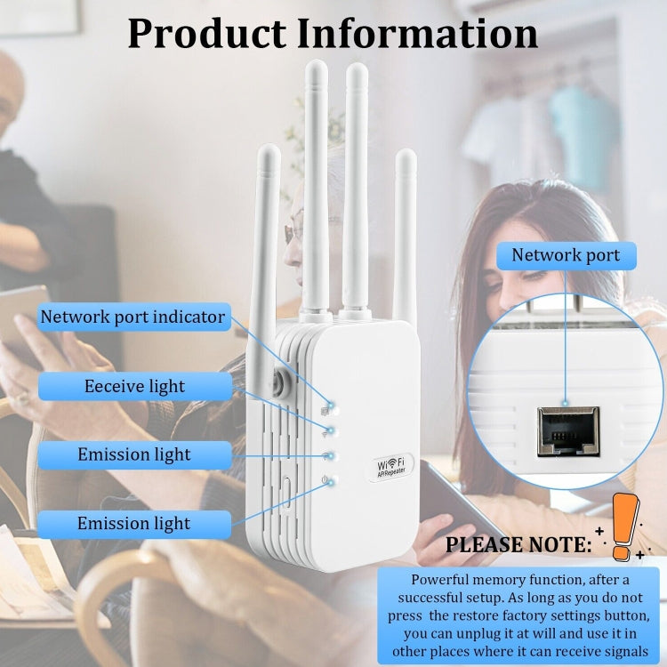 ZX-R08 300Mbps 2.4G WiFi Repeater Signal Amplifier, US Plug, 300Mbps