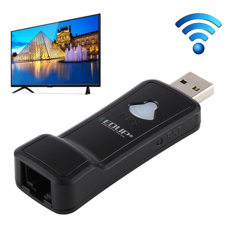 EDUP EP-2911S 300Mbps 2.4GHz Wireless USB Repeater WiFi to RJ45 Network Adapter for TV, Set Top Box, PS4, Xbox, Printer, Projector, EP-2911S 300Mbps