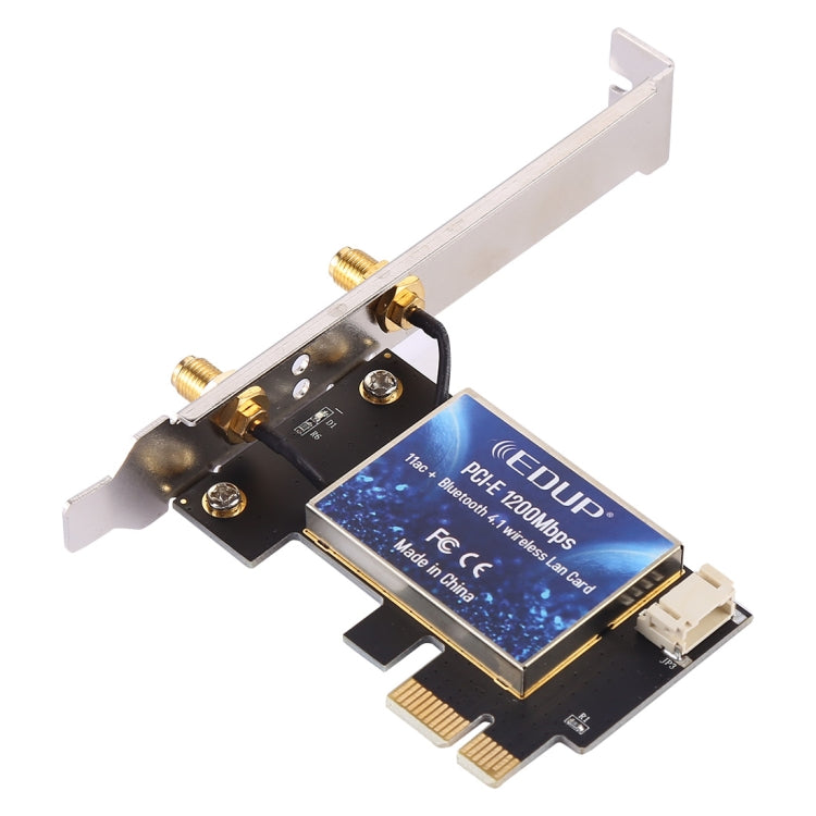 EDUP EP-9620 2 in 1 AC1200Mbps 2.4GHz & 5.8GHz Dual Band PCI-E 2 Antenna WiFi Adapter External Network Card + Bluetooth, EP-9620 1200Mbps (2 in 1)