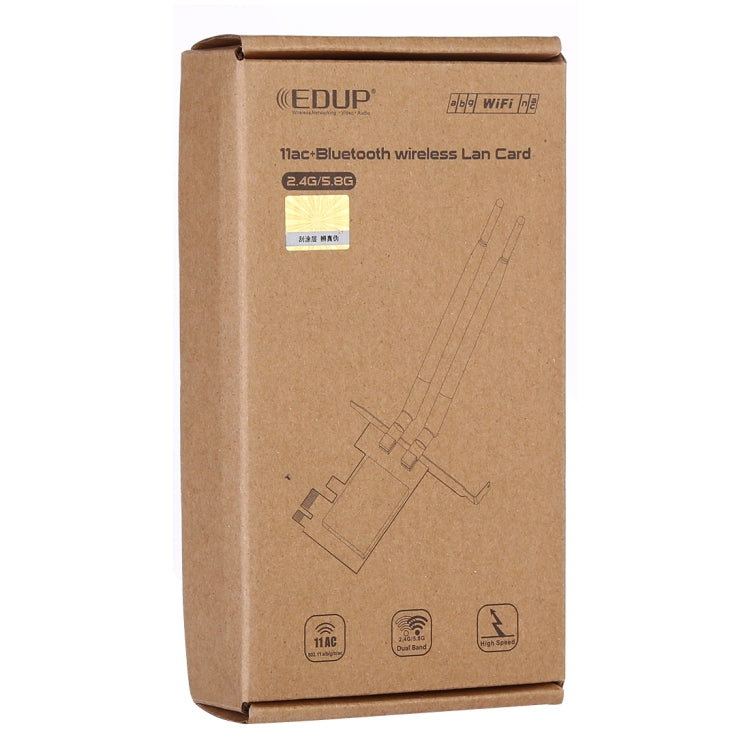 EDUP EP-9620 2 in 1 AC1200Mbps 2.4GHz & 5.8GHz Dual Band PCI-E 2 Antenna WiFi Adapter External Network Card + Bluetooth, EP-9620 1200Mbps (2 in 1)