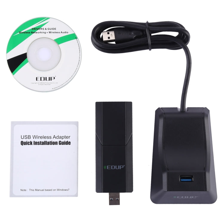 EDUP EP-AC1675 AC1900Mbps 2.4GHz & 5.8GHz Dual Band USB3.0 WiFi Adapter External Network Card, EP-AC1675