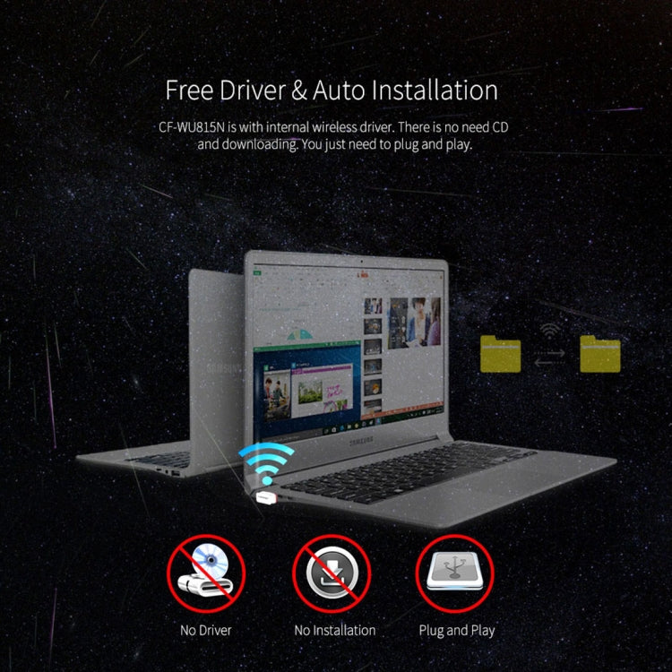 COMFAST CF-WU815N 150Mbps Mini Wireless USB 2.0 Free Driver WiFi Adapter External Network Card, CF-WU815N