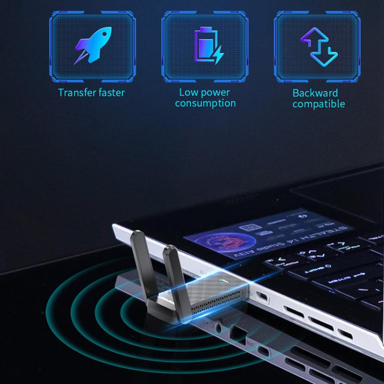 COMFAST C-952AX V2 1800Mbps Dual Band Wireless Network Card WiFi6 USB Adapter, CF-952AX V2