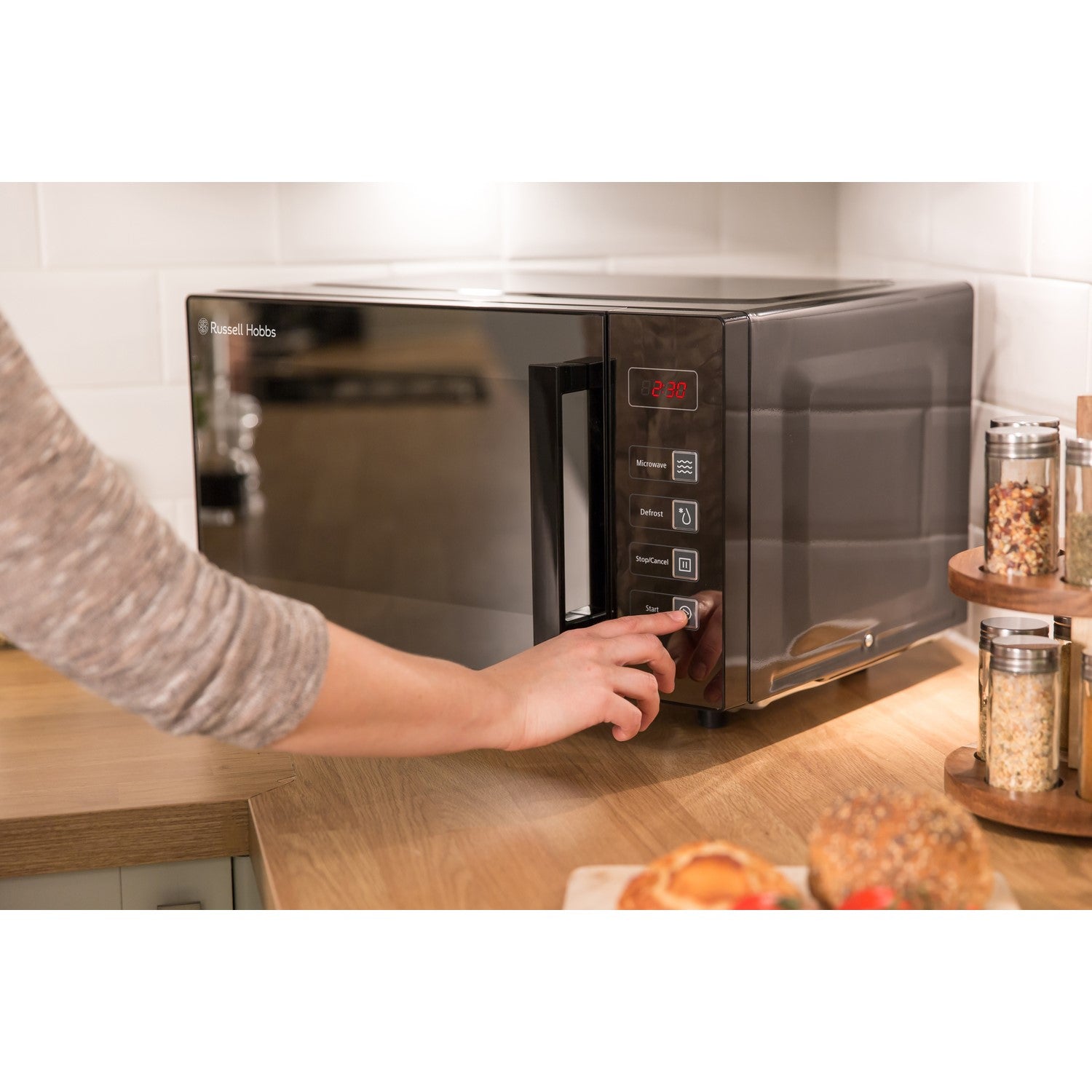 Russell Hobbs RHEM2301B 23L Easi Digital Flatbed Microwave - Black