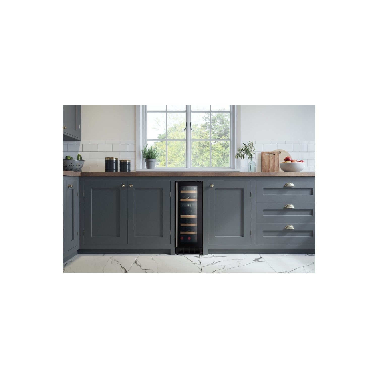 Rangemaster 18 Bottle Capacity 30cm Wide Dual Zone Wine Cooler - Black