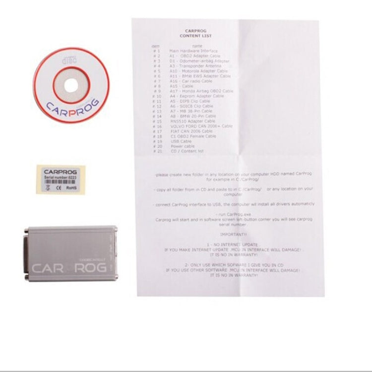 Carprog V10.03 Full ECU Chip Auto Repair Tool with 21 Adaptors for Car Radios / Odometers / Dashboards / Immobilizers Repair, Auto Repair Tool