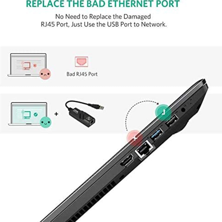 USB 3.0 10 / 100 / 1000Mbps Ethernet Adapter for Laptops, Plug and play, USB 3.0 1000 Mbps