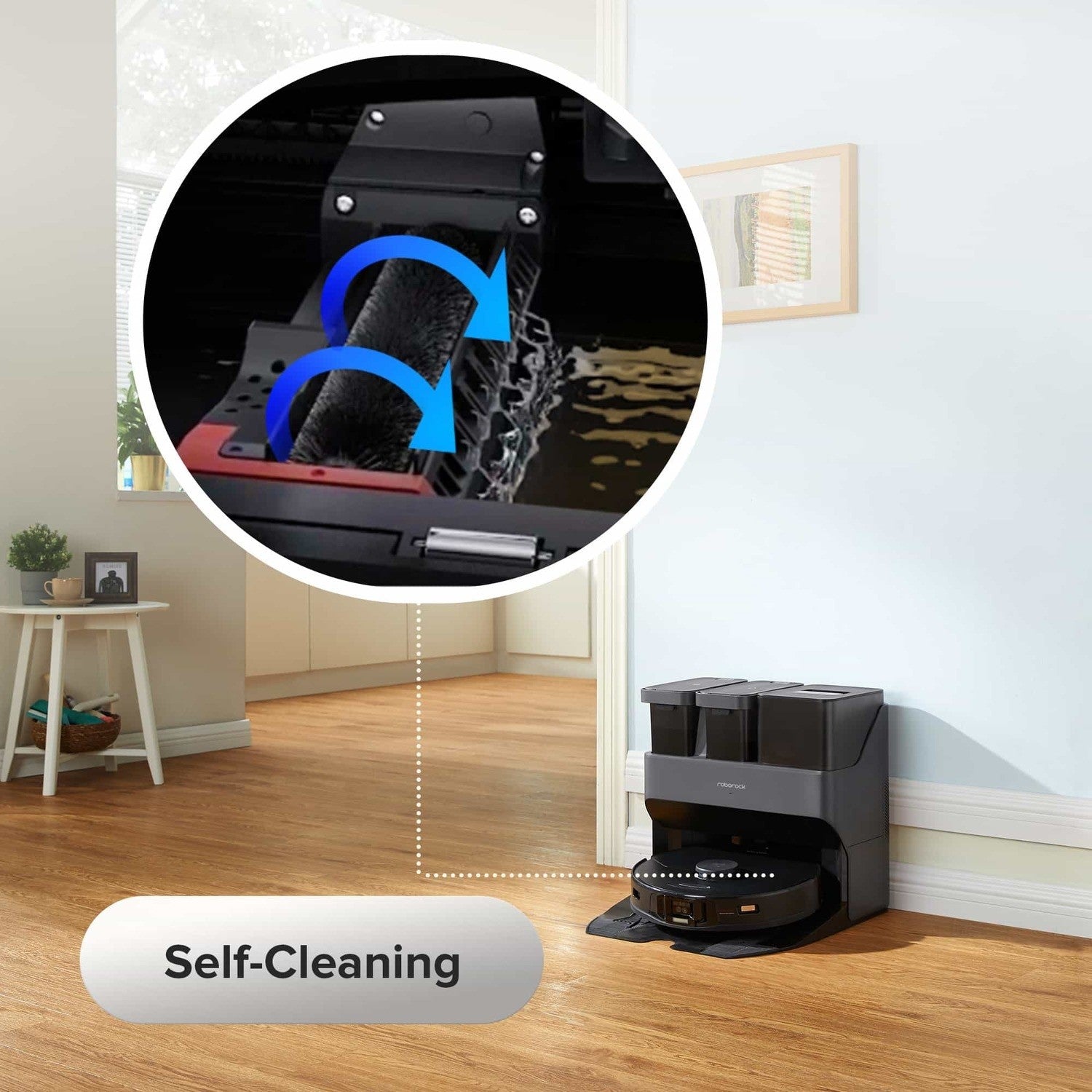 Roborock S7 MaxV Ultra Robot Vacuum Cleaner with Self-Emptying and Seld-Cleaning Station - Black