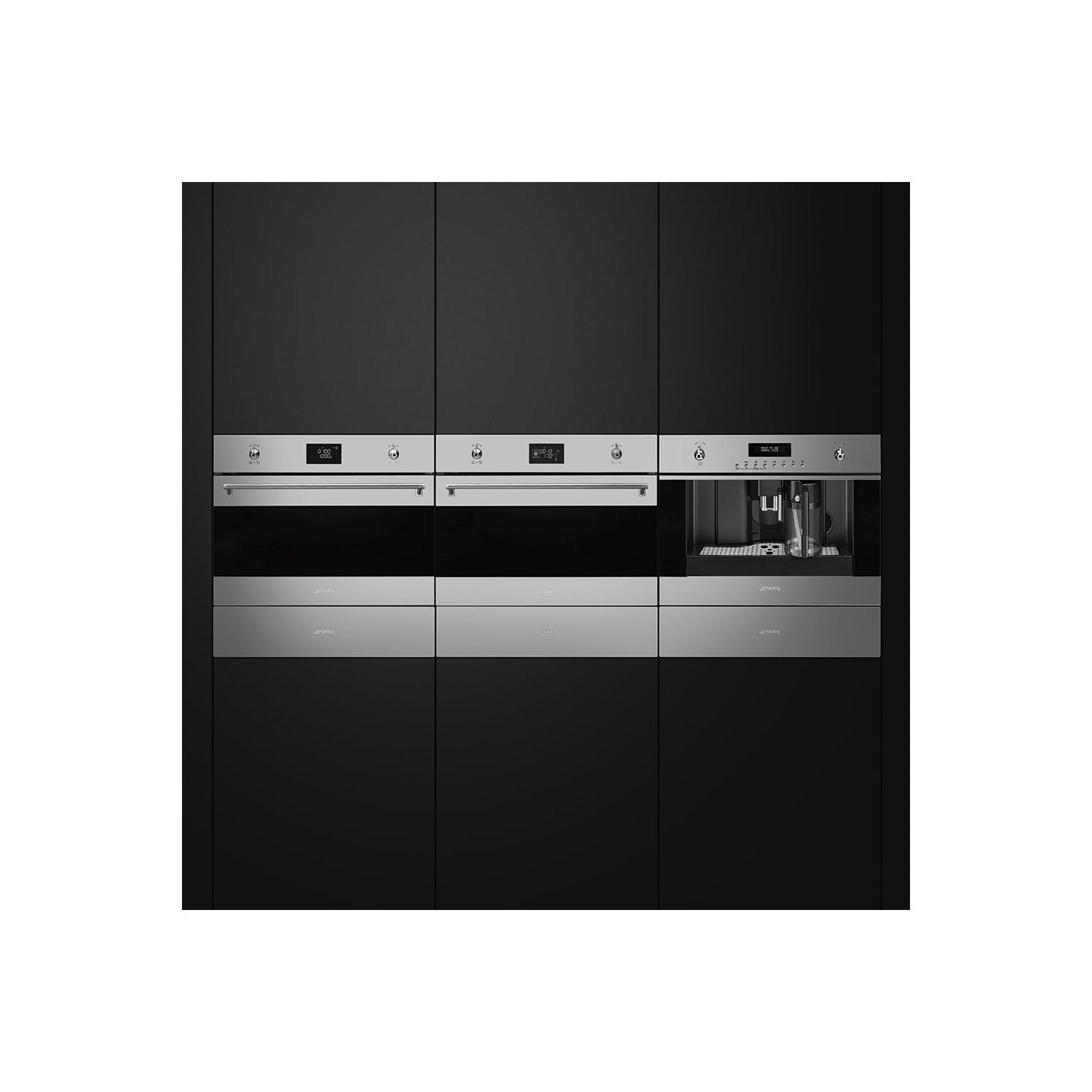 Smeg SF4390MCX Classic Built-In Compact Combination Microwave Oven - Stainless Steel