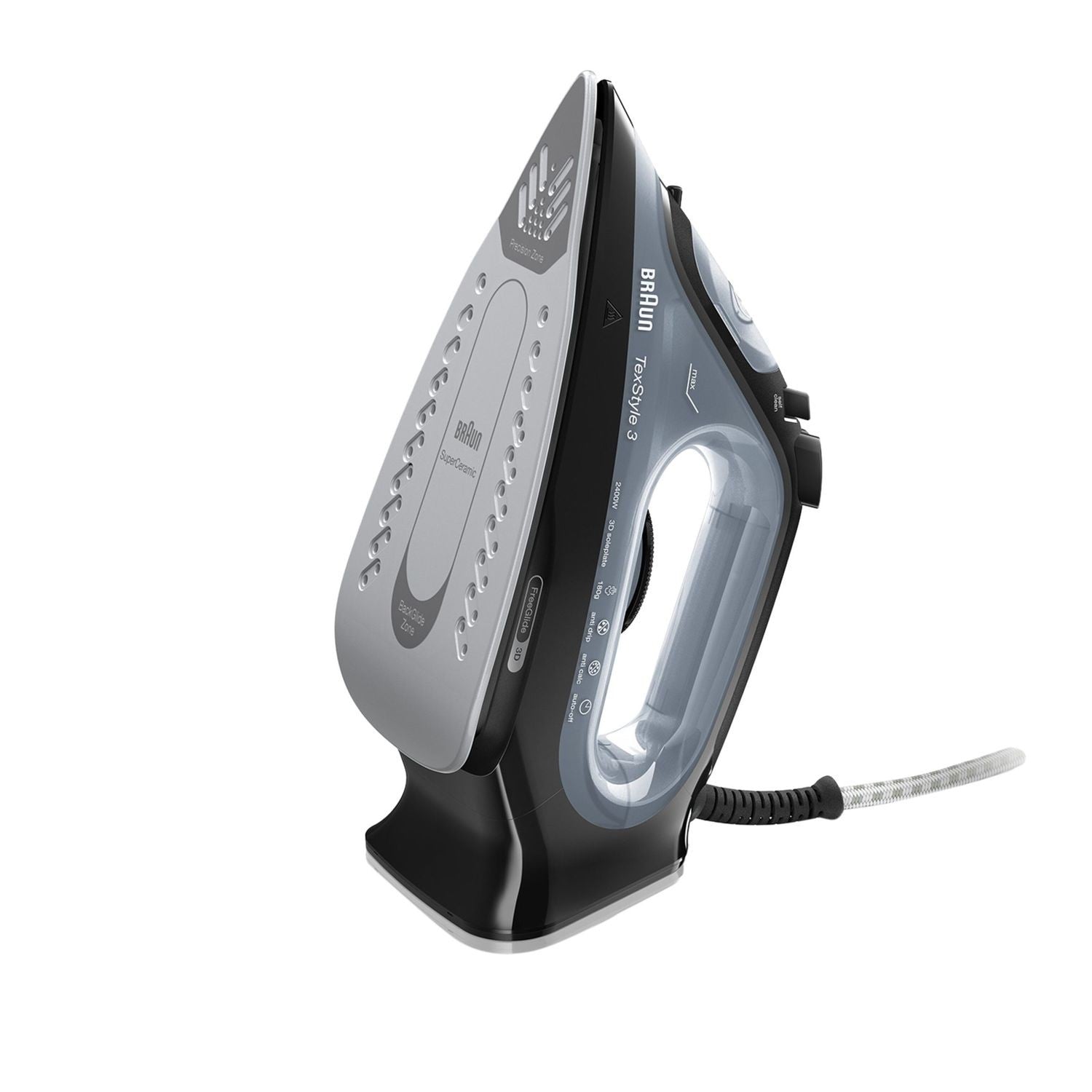 Braun SI3055BK TexStyle 2400W 3 Steam Iron - Black