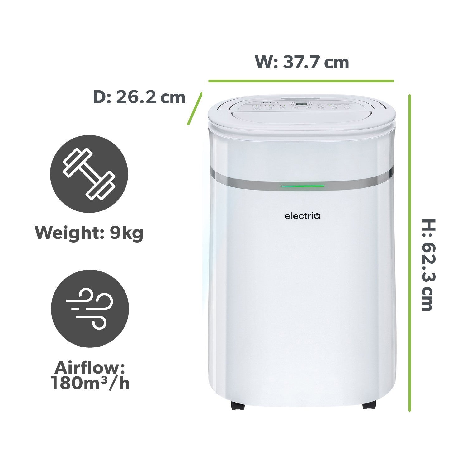 electriQ 20L Quiet Anti Bacterial Laundry Dehumidifier