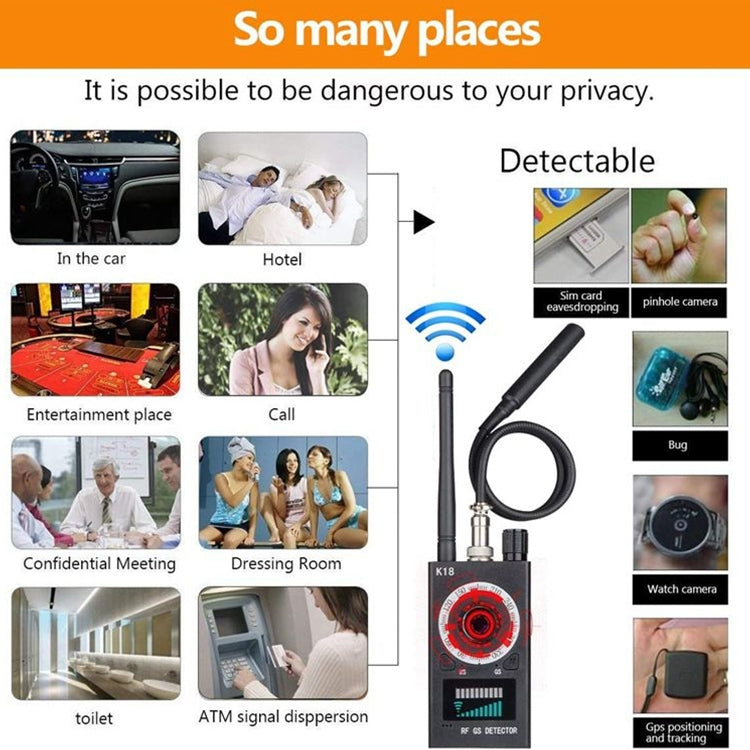 zs-k18 Camera Finder for GPS Tracking GSM Listening Device Finder, US Plug