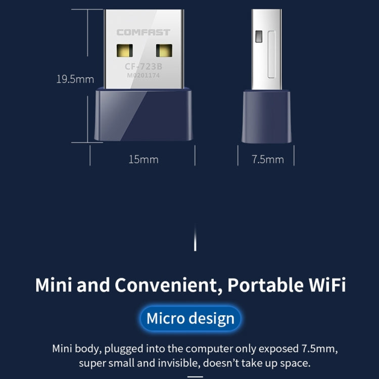 COMFAST CF-723B Mini 2 in 1 USB Bluetooth WiFi Adapter 150Mbps Wireless Network Card Receiver, CF-723B
