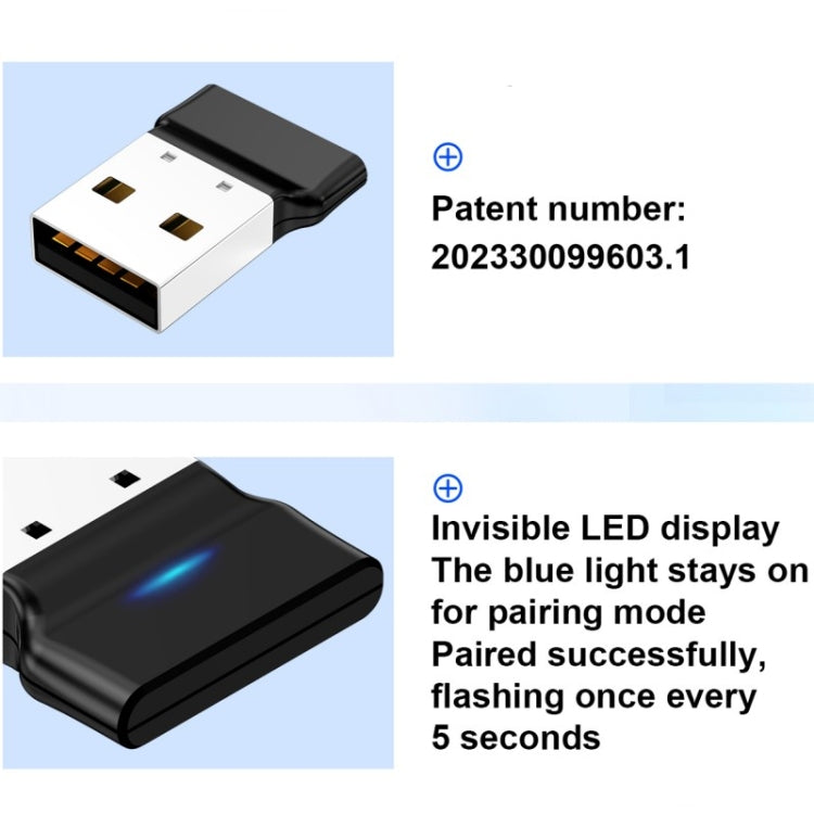 OY313 USB Bluetooth 5.3 Adapter Wireless Transmitter Receiver For PC Windows 11 10 8 7, OY313