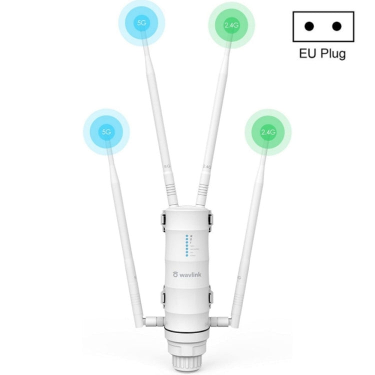 WAVLINK WN572HP3 AC1200 Dual Band Weatherproof Wireless Router Outdoor WiFi Extender, US Plug, EU Plug, UK Plug, AU Plug