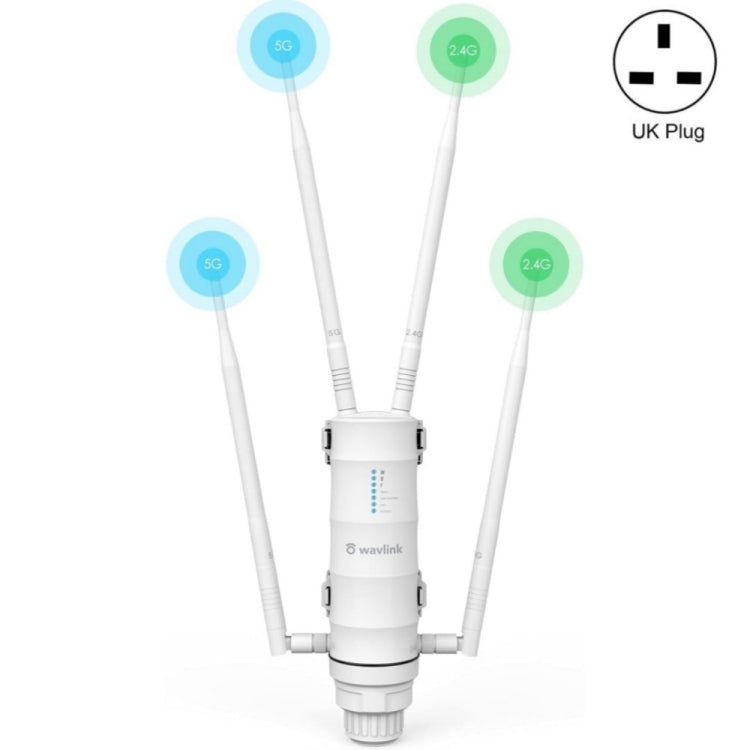 WAVLINK WN572HP3 AC1200 Dual Band Weatherproof Wireless Router Outdoor WiFi Extender, US Plug, EU Plug, UK Plug, AU Plug