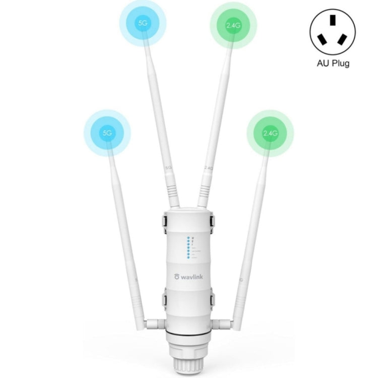 WAVLINK WN572HP3 AC1200 Dual Band Weatherproof Wireless Router Outdoor WiFi Extender, US Plug, EU Plug, UK Plug, AU Plug