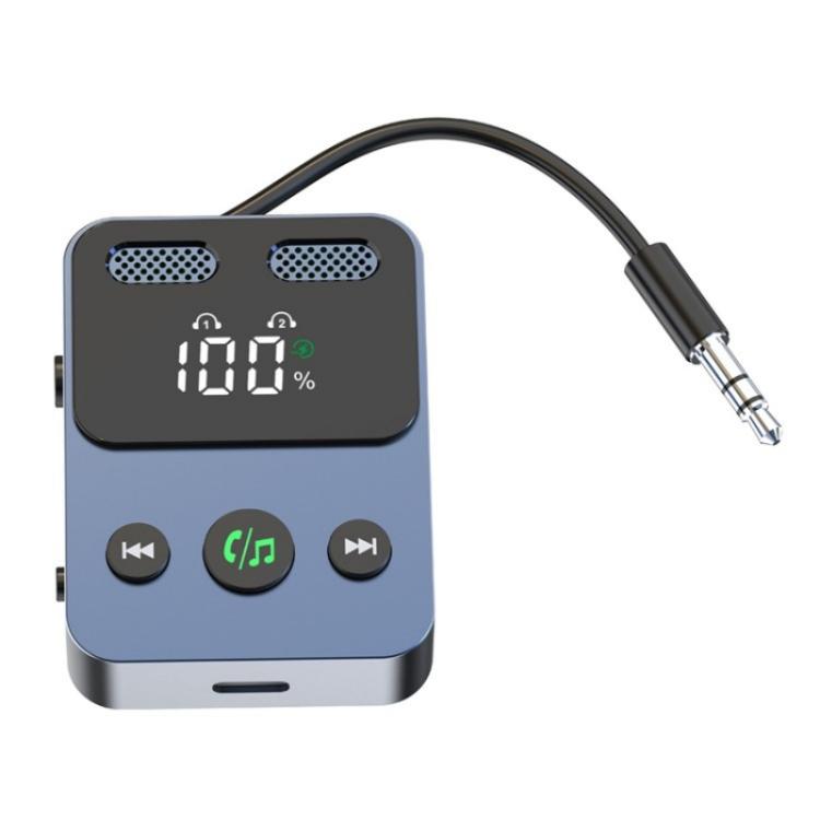 BR17 Bass Boost 2 In 1 Digital Display Bluetooth-Compatible Receiver Transmitter Audio Adapter, BR17