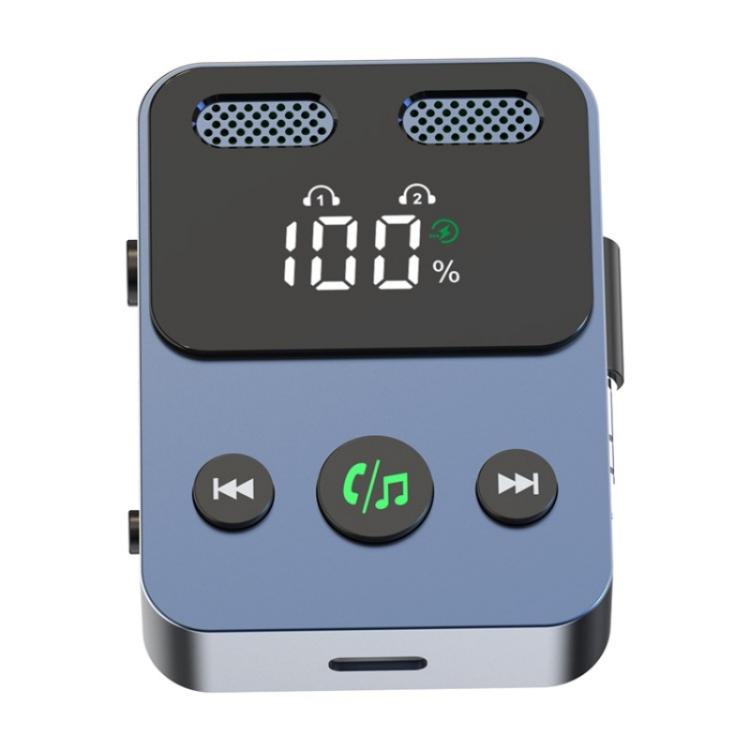 BR17 Bass Boost 2 In 1 Digital Display Bluetooth-Compatible Receiver Transmitter Audio Adapter, BR17