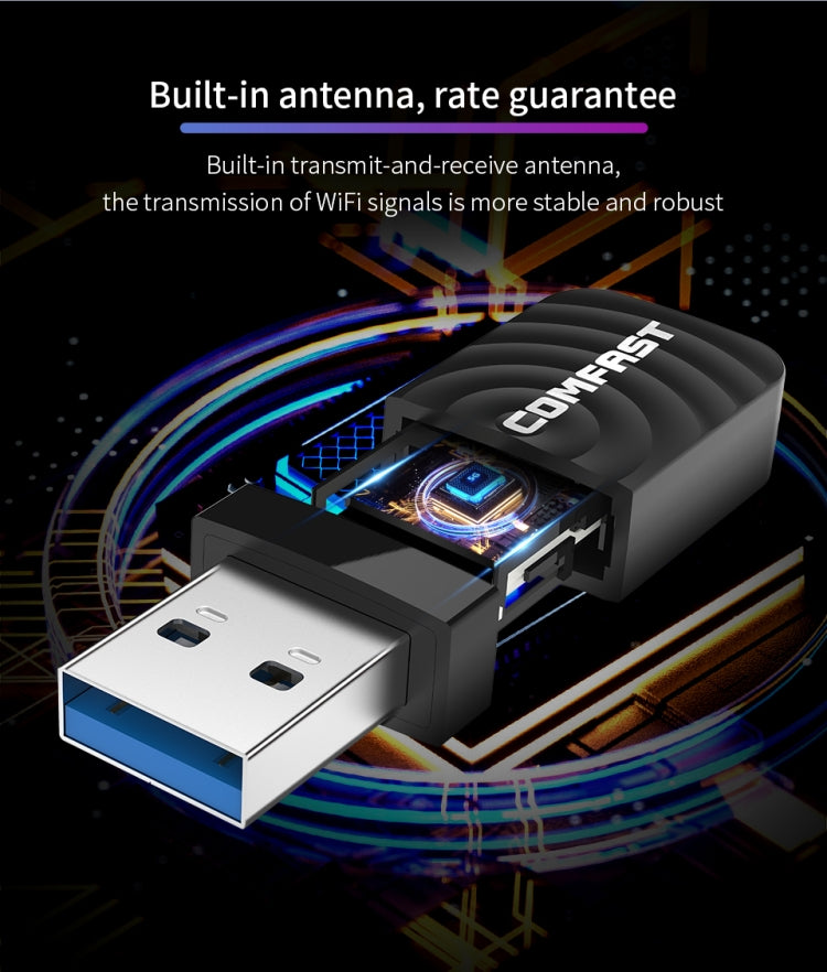 COMFAST CF-812AC USB WiFi Adapter-1300 Mbps USB di Rete Wireless wiFi, CF-812AC