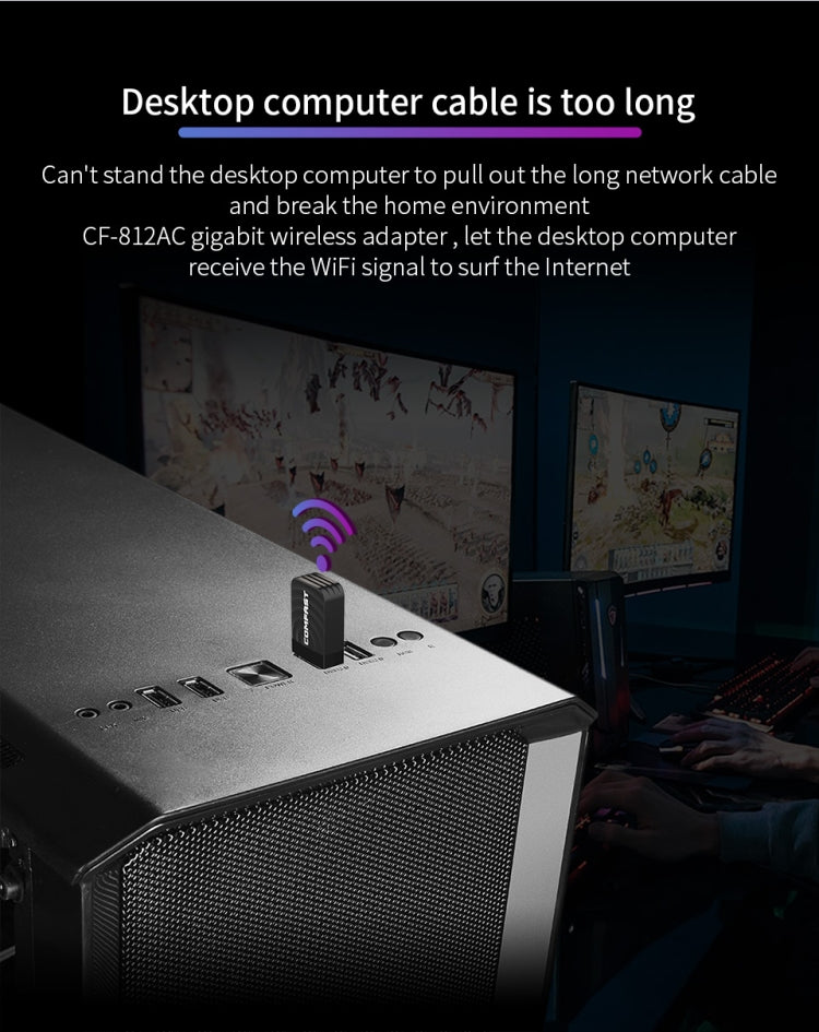 COMFAST CF-812AC USB WiFi Adapter-1300 Mbps USB di Rete Wireless wiFi, CF-812AC