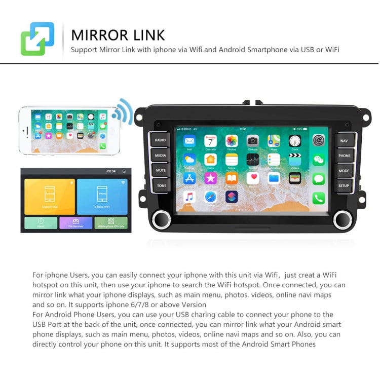 A3040 For Volkswagen 7-inch 2+32G Android Car Navigation Central Control Large Screen Player With Wireless CarPlay, Standard, Standard+4Lights Camera, Standard+12Lights Camera, Standard+AHD Camera