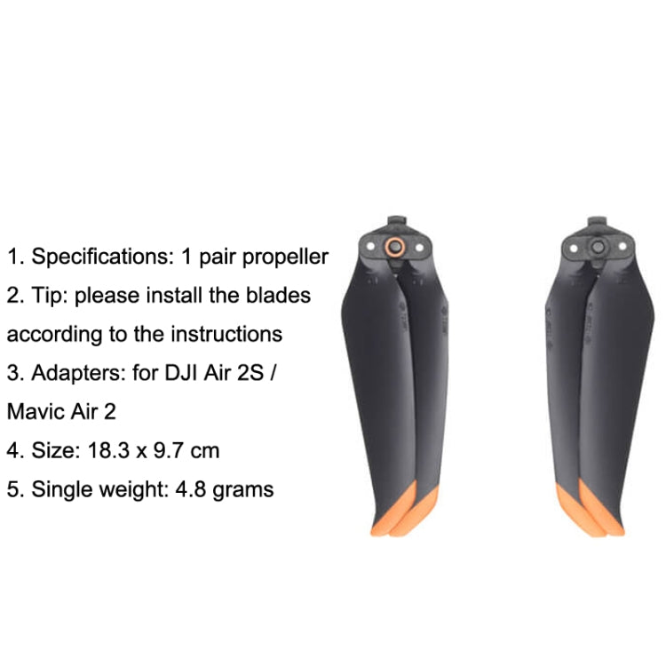 Original DJI For Air 2S / Mavic Air 2 1 Pair Noise Reduction Propeller, For Air 2S / Mavic Air 2