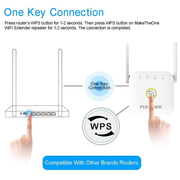 PIX-LINK WR22 300Mbps Wifi Wireless Signal Amplification Enhancement Extender, EU Plug, US Plug, UK Plug, AU Plug