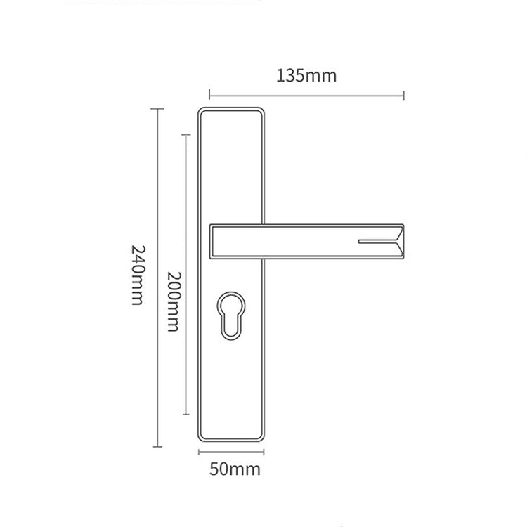 Mute Strong Magnetic Aluminum Alloy Interior Door Lock Door Bedroom Hardware Handle Lock, Black Gold Small 50 Lock Body, Black Silver Small 50 Lock Body, Black Silver Large 50 Lock Body