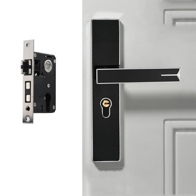 Mute Strong Magnetic Aluminum Alloy Interior Door Lock Door Bedroom Hardware Handle Lock, Black Gold Small 50 Lock Body, Black Silver Small 50 Lock Body, Black Silver Large 50 Lock Body