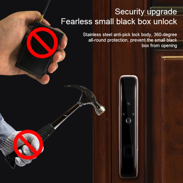 Smart Wifi Anti-Theft Fingerprint Password Lock Mobile Phone Remote Control Electronic Door Lock Magnetic Card Lock, SM-SL808 Automatic Black, SM-SL808 Automatic Bronze
