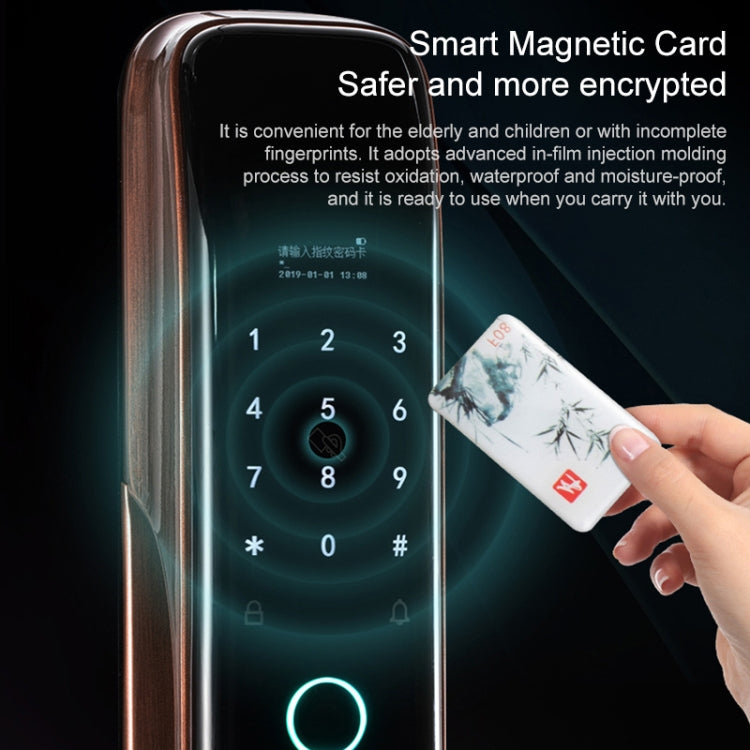 Smart Wifi Anti-Theft Fingerprint Password Lock Mobile Phone Remote Control Electronic Door Lock Magnetic Card Lock, SM-SL808 Automatic Black, SM-SL808 Automatic Bronze