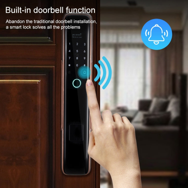 Smart Wifi Anti-Theft Fingerprint Password Lock Mobile Phone Remote Control Electronic Door Lock Magnetic Card Lock, SM-SL808 Automatic Black, SM-SL808 Automatic Bronze