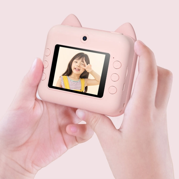 P1 No Card Children Instant Camera 1200W Front And Rear Dual-Lens Mini Print Photographic Digital Camera Toy(Green Dinosaur)