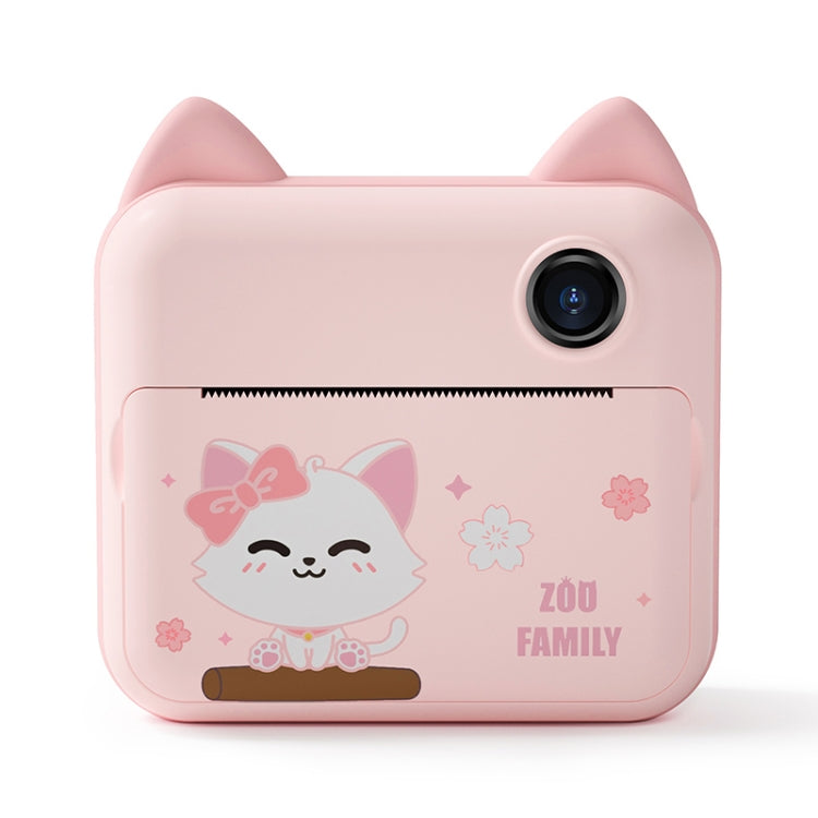 P1 No Card Children Instant Camera 1200W Front And Rear Dual-Lens Mini Print Photographic Digital Camera Toy(Green Dinosaur)